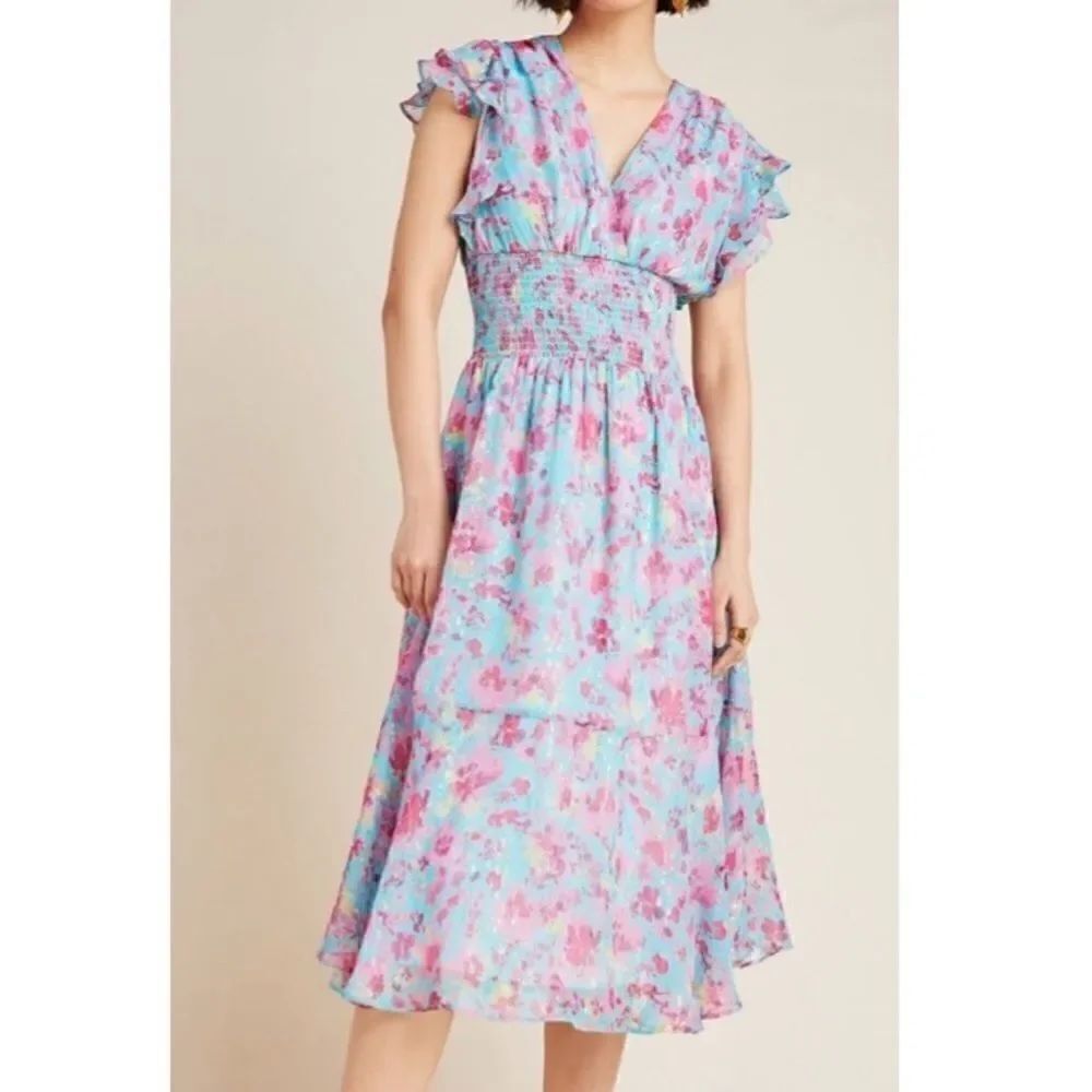 Shoshanna Zirara Metallic-floral Silk-blend 